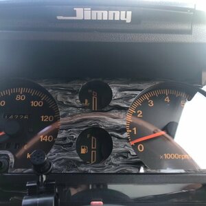 【送料無料】ジムニーJA11取付専用 大理石風ブラックマーブル メーターパネル ドレスアップ　jimny カスタムパーツ　