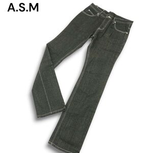 【新品 未使用】 A.S.M アトリエサブ メン 通年 スリム デニム パンツ ジーンズ Sz.48 メンズ ASM　A5B00107_1#R