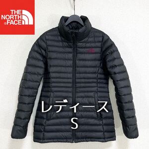 美品人気 ノースフェイス ロゴ刺繍 ダウンコート レディースS ブラック THE NORTH FACE ダウンジャケット ヌプシ バルトロライト