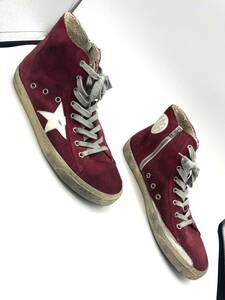 【中古美品】GOLDEN GOOSE ゴールデングース　FRANCY　ハイカットスニーカー　メンズ　レッド　スエード　42　ヴィンテージ加工