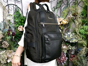 ●超美品●TUMI トゥミ●メンズ●ALPHA SHEPPARD●232389D●ナイロン カーフ レザー 本革●リュックサック●黒●A4 収納 かばん●Js49810