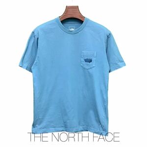 THE NORTH FACE, ザノースフェイス, ショートスリーブプロペクターワングレインティー, 半袖Tシャツ ,水色,古着, ゴールドウイン, Mサイズ