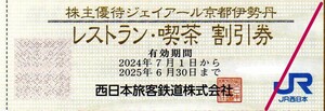 ジェイアール京都伊勢丹/JR京都駅西口改札前イートパラダイス 1会計税抜き3000円以上利用で10%割引券 2025/6/30まで JR西日本株主優待