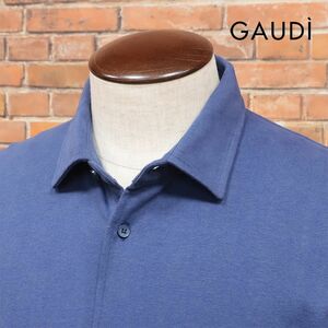 GAUDI/Lサイズ/シャツ カットソー ジャージー伸縮 着心地◎ ウォッシュ加工 シンプル 長袖 新品/紺/ネイビー/ja180/