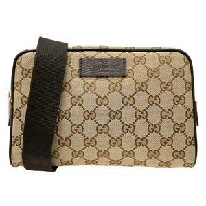 グッチ GUCCI GGキャンバス ウエストバッグ 449174 ベージュ×ブラウン GGキャンバス/レザー ウエストバッグ ユニセックス 中古