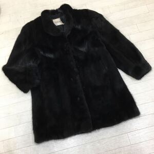 ※C-102 Malvoisie 高級 本毛皮 MINK ミンク ミンクコート 毛皮コート 着丈 80cm セミロングコート コート アウター 上着 レディース 13