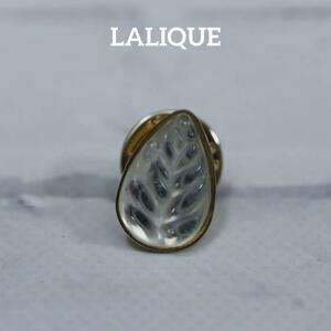 【匿名配送】 LALIQUE ラリック ブローチ ゴールド リーフ クリア