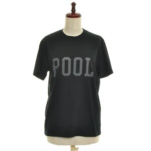 △497550 THE POOL AOYAMA ザプール 藤原ヒロシ ジュン 青山 半袖Tシャツ ◇ロゴプリントT サイズXS 綿 日本製 ブラック