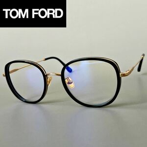 【1円スタート】 トムフォード メガネ TOM FORD メンズ レディース アジアンフィット ブラック ゴールド 黒 金 ブルーライトカット