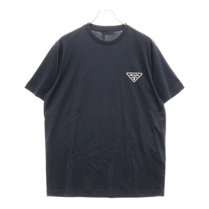 PRADA プラダ ロゴプレートプリントインターロック半袖Tシャツ UJN656 R232 13MQ ブラック