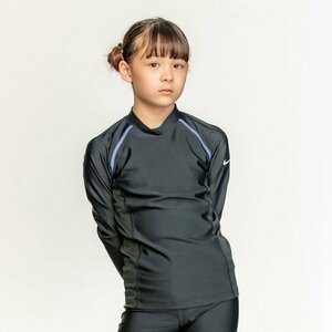 1610281-NIKE/ジュニア ガールズ ロングスリーブ UV ハイドロガード 長袖 ラッシュガード 子供用/1