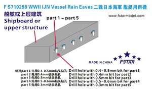 FS710298 1/700 WWII IJN 日本海軍 艦艇用舷窓庇 エッチングパーツ