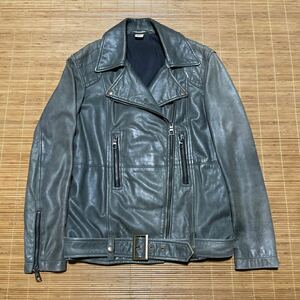 Ron herman ロンハーマン ダブル ライダース レザー ジャケット ブルゾン グレー系 XS