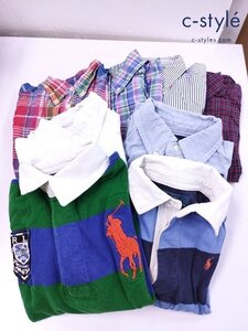 N297b [セット] RALPH LAUREN ラルフローレン 長袖シャツ ポロシャツ 4/4T 100 ポニー刺繍 キッズ 男の子 計8点 | トップス G