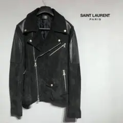 SAINTLAURENT サンローラン レザー スエード ライダース ジャケット