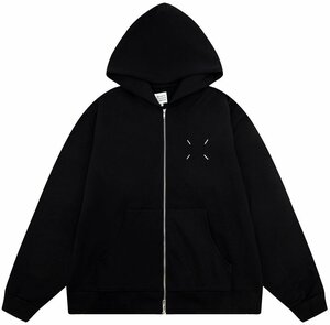 美品 Maison Margiela MM6（メゾンマルジェラ）パーカー 長袖 メンズ Lサイズ ブラック