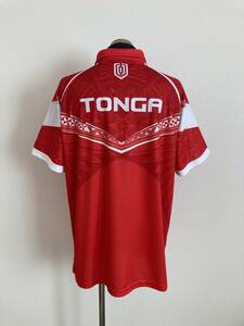 【MANTIS】ポロシャツ XL ラグビー トンガリーグ 南洋系 プリミティブ 総柄 TONGA NATIONAL RUGBY LEAGUE 希少 良品 送料無料