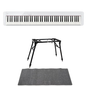カシオ 電子ピアノ デジタルピアノ CASIO Privia PX-S1100 WE ホワイト スタンド マット 3点セット [鍵盤 JMset]