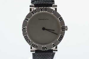 美品 ティファニー D286753 ラウンド シルバー クォーツ メンズ 腕時計 Tiffany&Co.