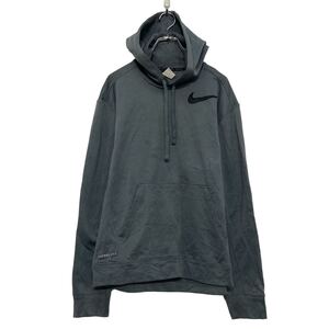 NIKE プリント スウェット パーカー ナイキ M グレー プルオーバー サーマルフィット 古着卸 アメリカ仕入 a608-6639