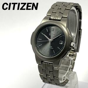 622 充電池交換要 CITIZEN Eco-Drive シチズン エコドライブ メンズ 腕時計 デイト 日付 ソーラー 人気 希少 ビンテージ WATER １０BAR