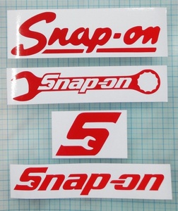 最後の1セット 早い者勝ち スナップオン Snap-On ステッカー 反射タイプ 赤 レッド 新品未使用品 4枚まとめて 送料無料