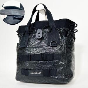 バレンシアガ BALENCIAGA トートバッグ ハンドバック アーミー ARMY SMALL TOTE ブラック 黒 アリーナラムスキン