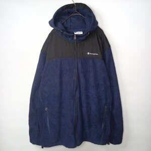 チャンピオン　ジップ　フリース　パーカー　ジャケット　ブルゾン　ネイビー　2XL