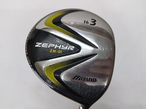 MIZUNO ミズノ ZEPHYR ZM-01 16度 3W flex:S ZEPHYRオリジナルカーボン メンズ右 ゼファーZM-01フェアウェイウッド