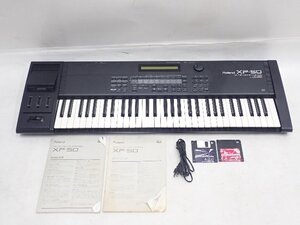 【ジャンク品】Roland ローランド XP-50 MUSIC WORKSTATION 61鍵シンセサイザー/キーボード 説明書付き ¶ 70B00-13