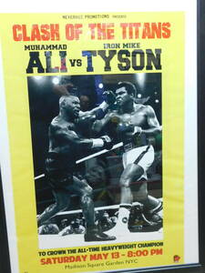 大迫力大判フェイクポスター「ALI vs TYSON」額入り モハメドアリ・マイクタイソン/K732