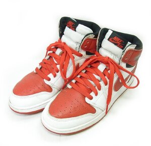 中古 NIKE/ナイキ AIR Jordan 1 RETRO HIGH OG Heritage 575441-161 ハイカット スニーカー エアジョーダン1 24.5cm ホワイト/レッド 靴