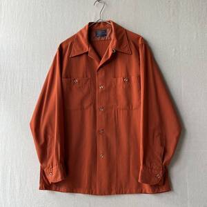 【薄手】60s PENDLETON ウール ボックス シャツ / SIR PENDLETON M オレンジ オープンカラー ビンテージ USA 50s 70s T4-09070-1759