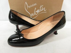 【クリスチャンルブタン Christian Louboutin】 パテント MARCIA BALLA PATENT リボン付きパンプス 靴 (レディース) 36.5 黒 □30LZ4717□