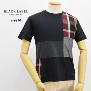 ◇BLACK LABEL CRESTBRIDGE◇パネルデザインTシャツ◇M◇ブラック◇ブラックレーベルクレストブリッジ◇