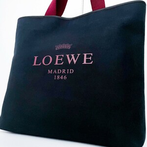 1円■未使用級■幻の逸品■入手困難色 LOEWE ロエベ キャンバス ロゴ トートバッグ ビジネス ブリーフケース 大容量 A4可 メンズ ネイビー