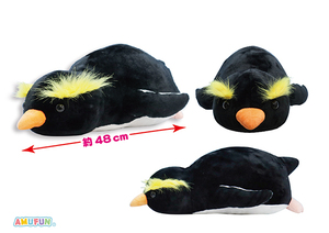 くったりペンギン寝そべりBIG イワトビペンギン ぬいぐるみ 全長約48cm 703680　送料無料　新品