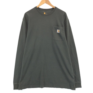 古着 カーハート Carhartt ORIGINAL FIT 無地ポケットロングTシャツ ロンT メンズL /eaa432603