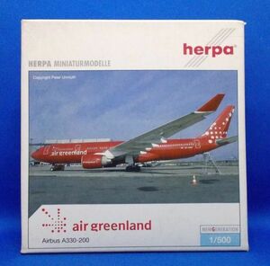 herpa 1/500 エア・グリーンランド エアバス A330-200 ダイキャスト製 ジェット旅客機 ミニカー ヘルパウイング Airbus Air Greenland