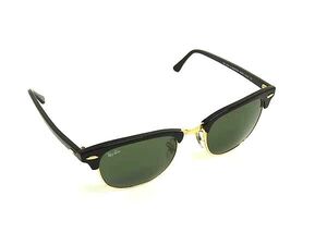 1円 ■美品■ Ray-Ban レイバン RB 3016 CLUBMASTER W0365 クラブマスター サングラス メガネ 眼鏡 メンズ レディース ブラック系 FF5988