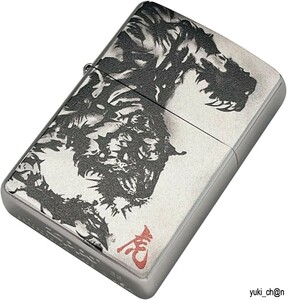 ZIPPO ジッポー 和風デザイン ライター シルバー 電鋳板 虎 トラ 和柄 高さ55mm×幅38mm×奥行き13mm