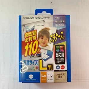 送料無料　コニカミノルタ　インクジェットペーパー　フォト光沢厚手　L判　110枚　5353