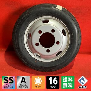 【個人宅配送不可】新車外し品 205/70R16 16×5.5J 116.5-8TC 5H 2023年製 エルフ、アトラス、タイタン等 タイヤ＆ホイール1本【55584651】