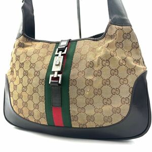 グッチ GUCCI ワンショルダーバッグ ジャッキー シェリーライン GG柄 ロゴ レザー 本革 キャンバス 肩掛け可 メンズ レディース