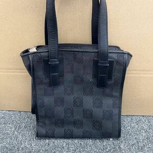 413◎1円スタート◎LOEWE ロエベ ハンドバッグ ミニバッグ アナグラム 黒 ブラック レディース ブランド シルバー金具 【149989】