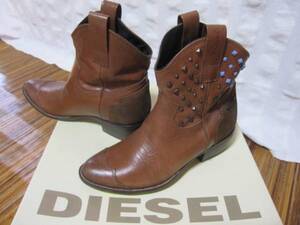 DIESEL ITALY ウエスタンブーツショート丈　スタッズ付 送料込