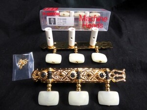 ★新品セール/最安値★GOTOH／35G1600-EI-GG◆国産 最高精度！ゴトー G 高品質 糸巻き/マシンヘッド◆クラシック/ガットギター用 35mm Gold