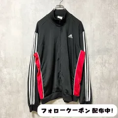 古着 used adidas アディダス　長袖トラックジャケット　ジャージ　ワンポイント刺繍　スポーツ　黒　ブラック