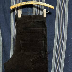 90s california brand corduroy double knee painter pants 90年代 〜 コーデュロイ ペインター パンツ 黒USA製 アメリカ製 ワークパンツ