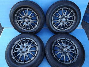 即決時 本州のみ 送料無料 15インチ WEDS VELVA 5H 114.3 6J+43 超バリ山 スタッドレス BS系 ICE ESPORTE 195/65R15 2020製 4本 VOXY ノア